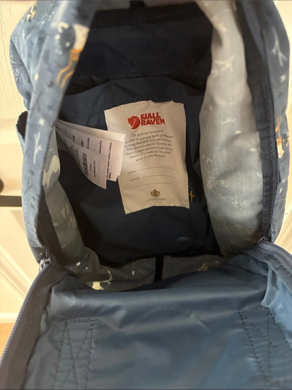Fjallraven Kanken Mini Backpack special edition with Cecilia Heikkila Print